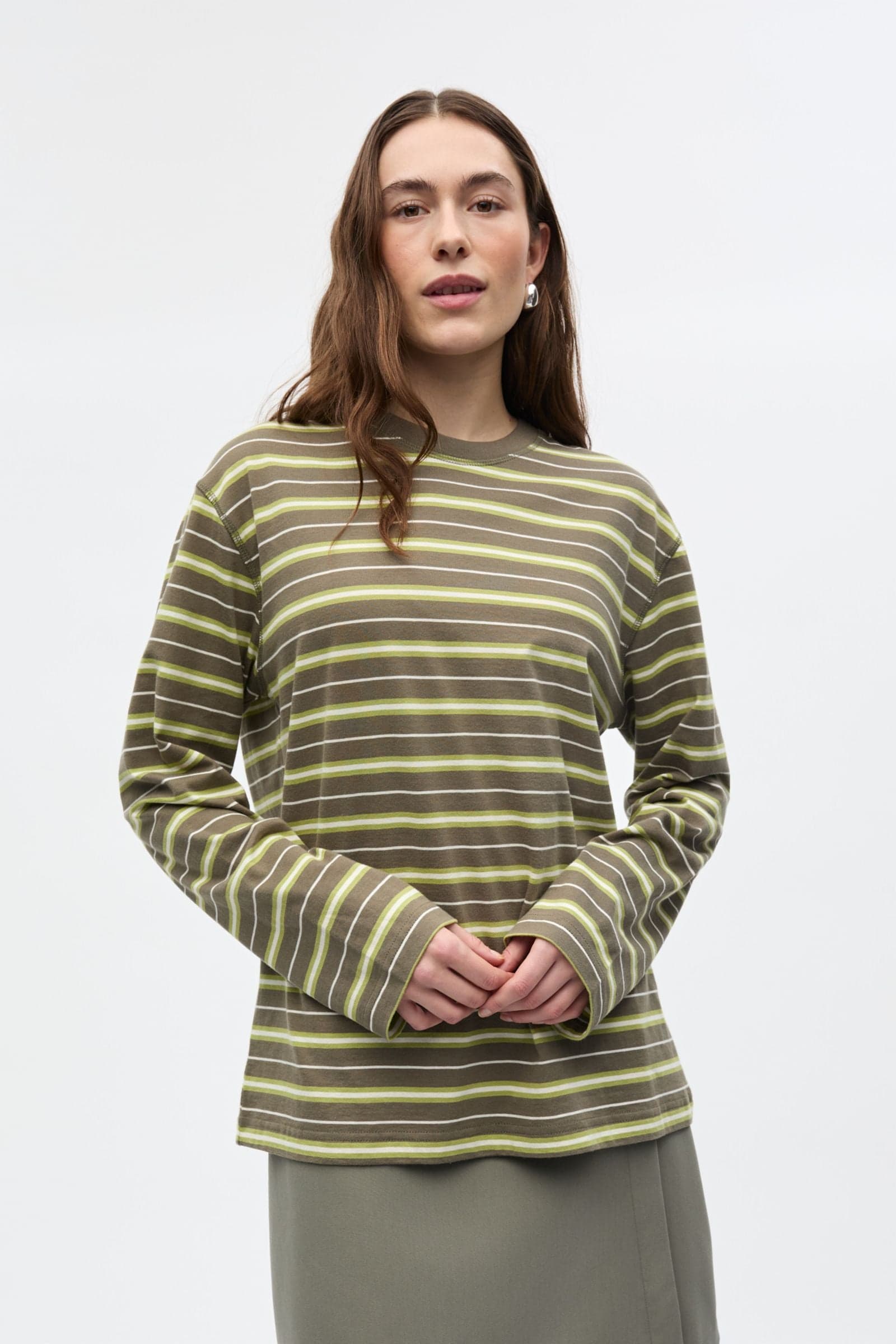 ENKULLA LS STRIPE 5310 Smokey Fern Stripe