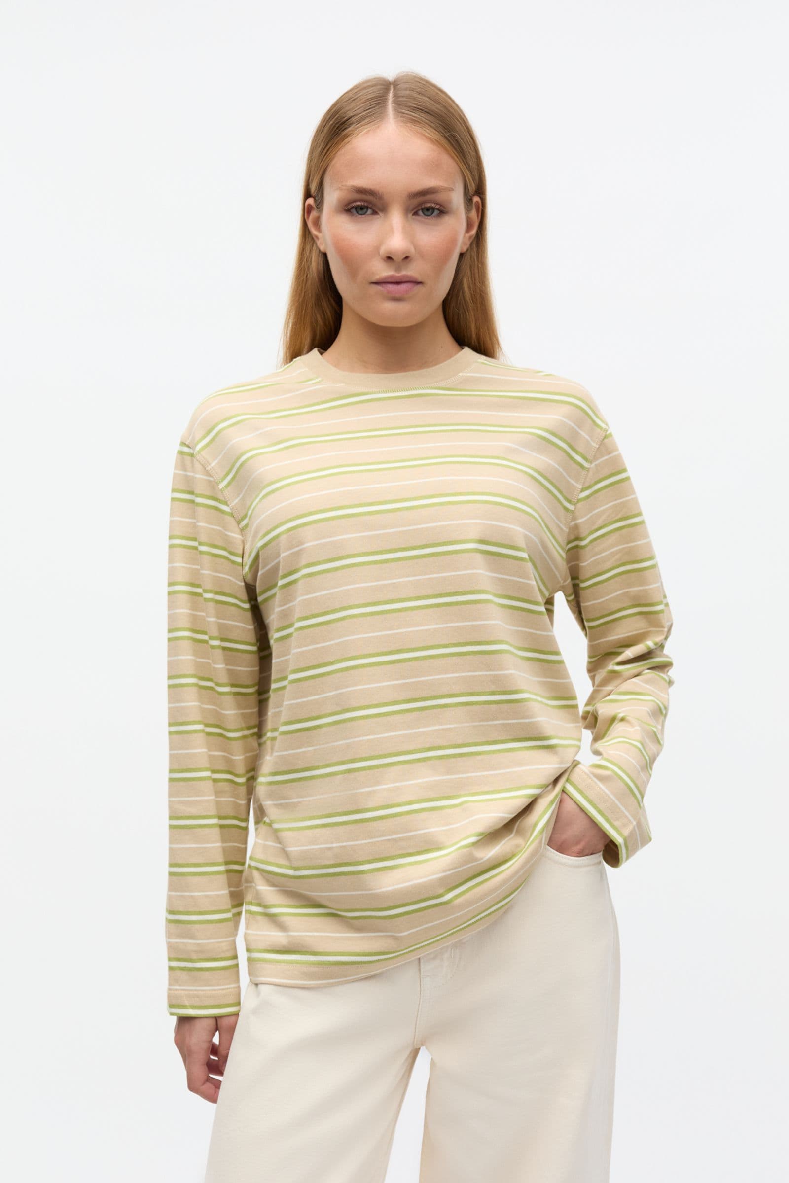 ENKULLA LS STRIPE 5310 Pale Fern Stripe
