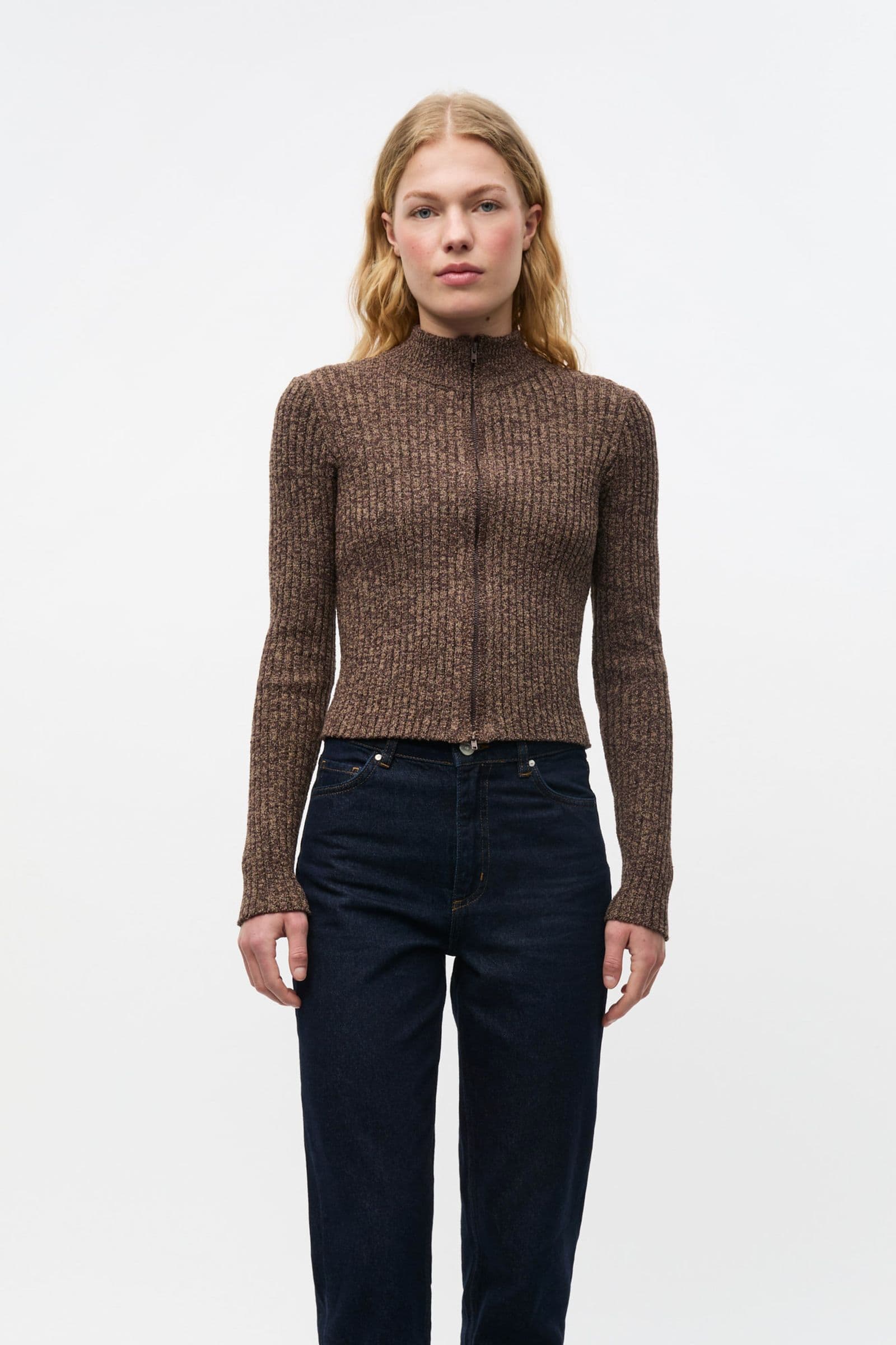 ENBLAISE LS CARDIGAN 7168 Chocolate/Brindle