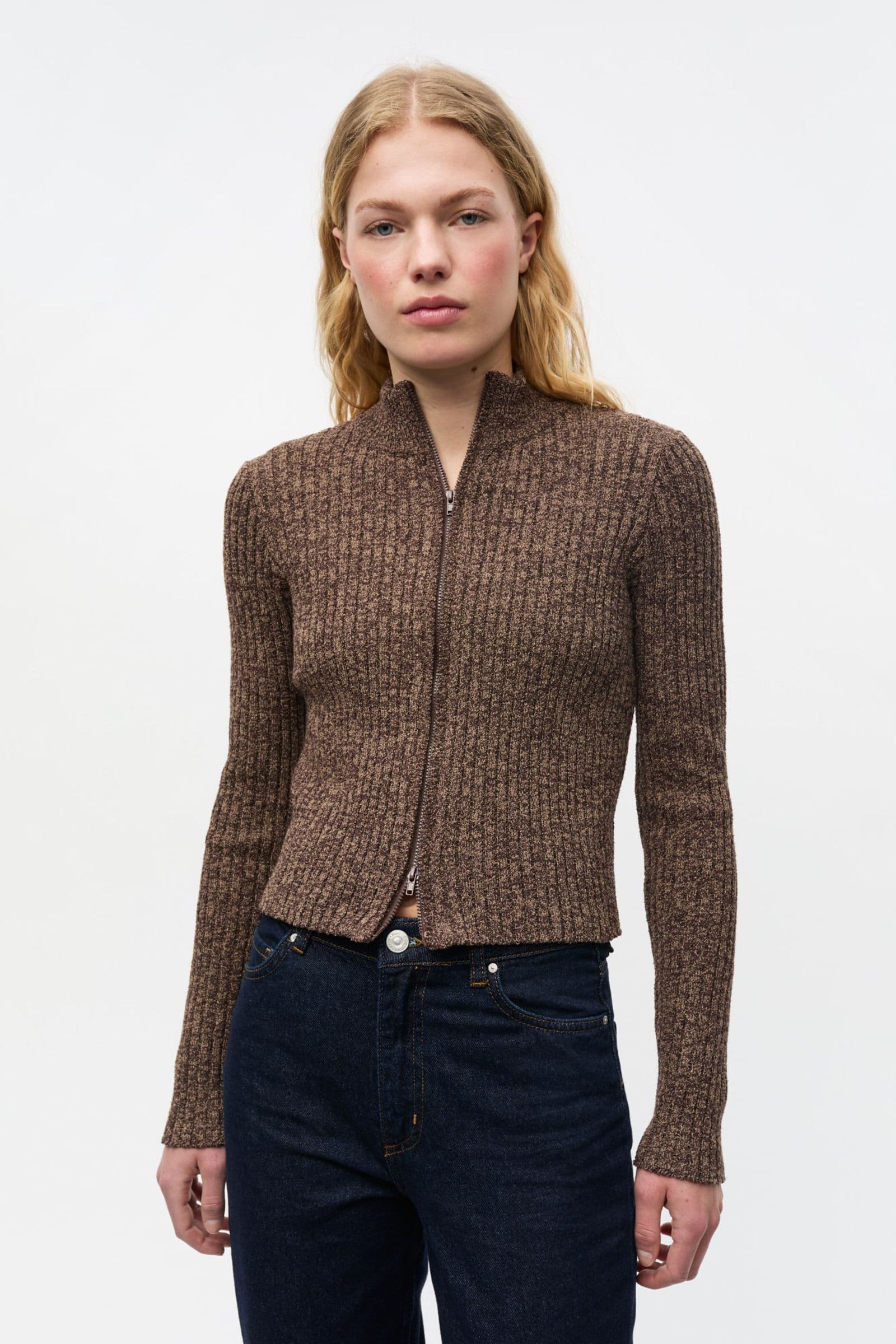 ENBLAISE LS CARDIGAN 7168 Chocolate/Brindle