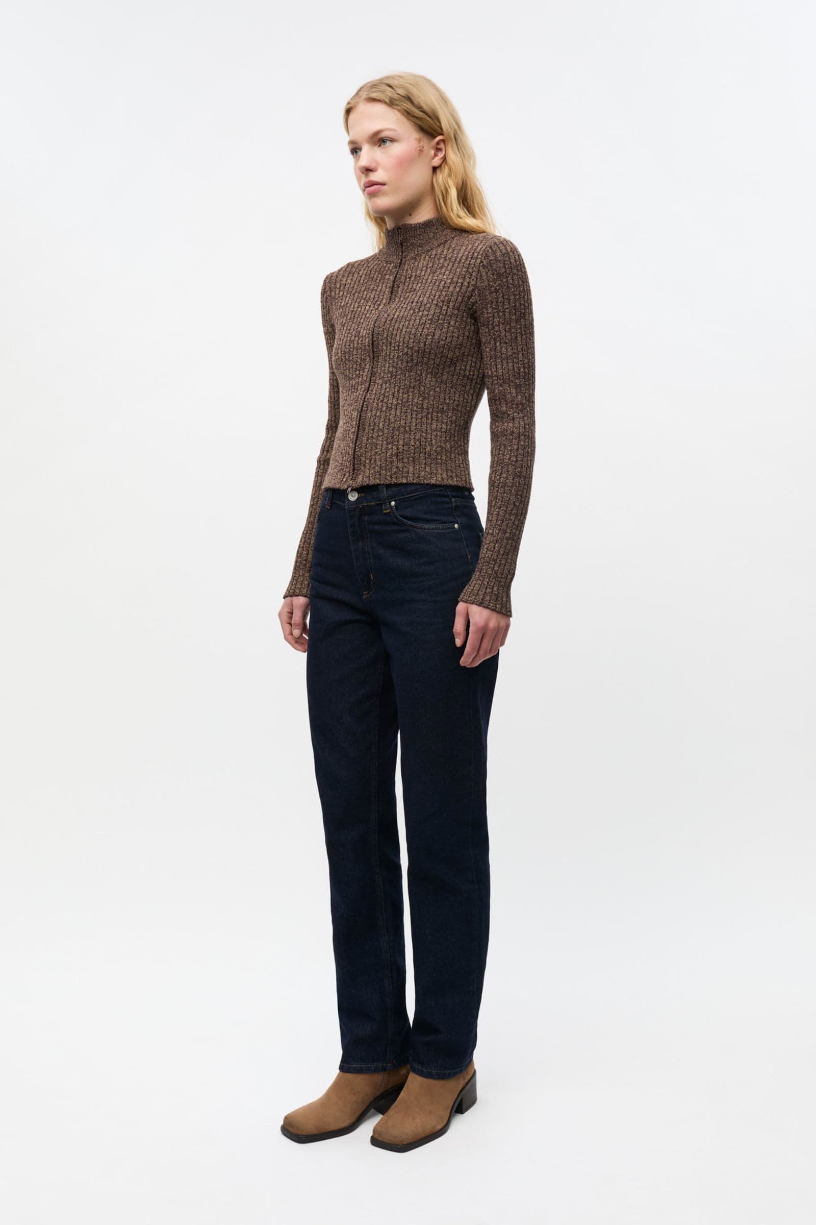 ENBLAISE LS CARDIGAN 7168 Chocolate/Brindle