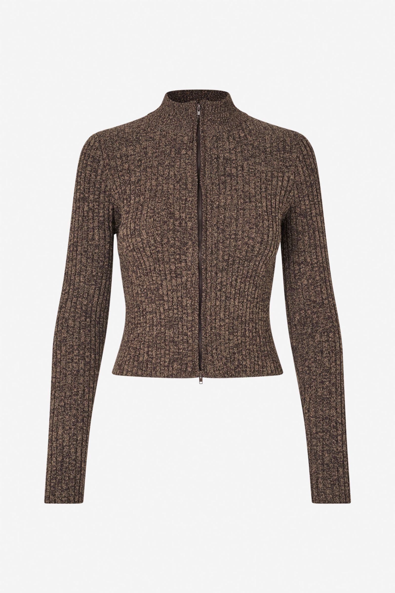 ENBLAISE LS CARDIGAN 7168 Chocolate/Brindle