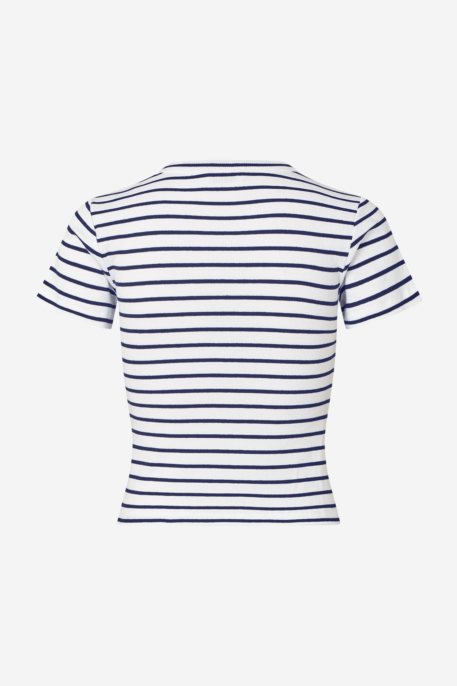 ENALLY SS CROP TEE ST 7262 Navy - White Stripe