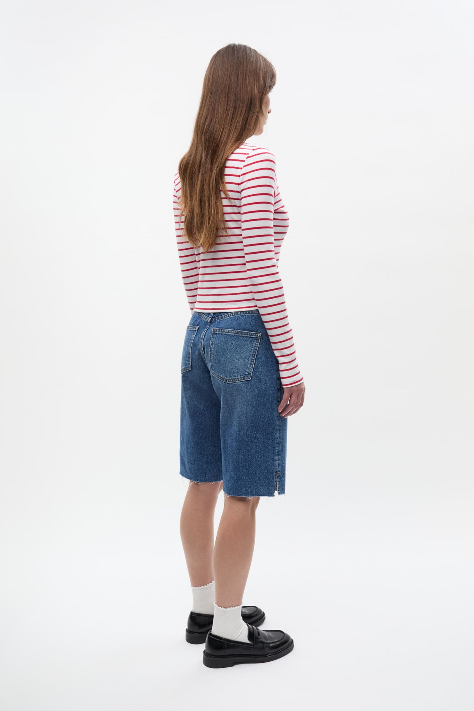 ENALLY LS O-N CARDIGAN ST 7262 Salsa - White Stripe