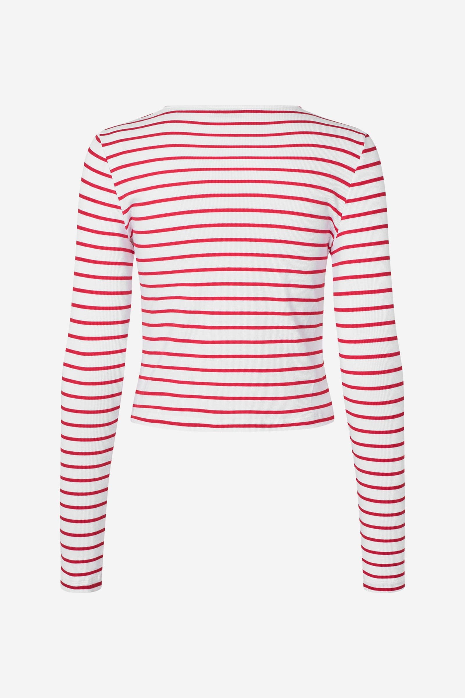 ENALLY LS O-N CARDIGAN ST 7262 Salsa - White Stripe