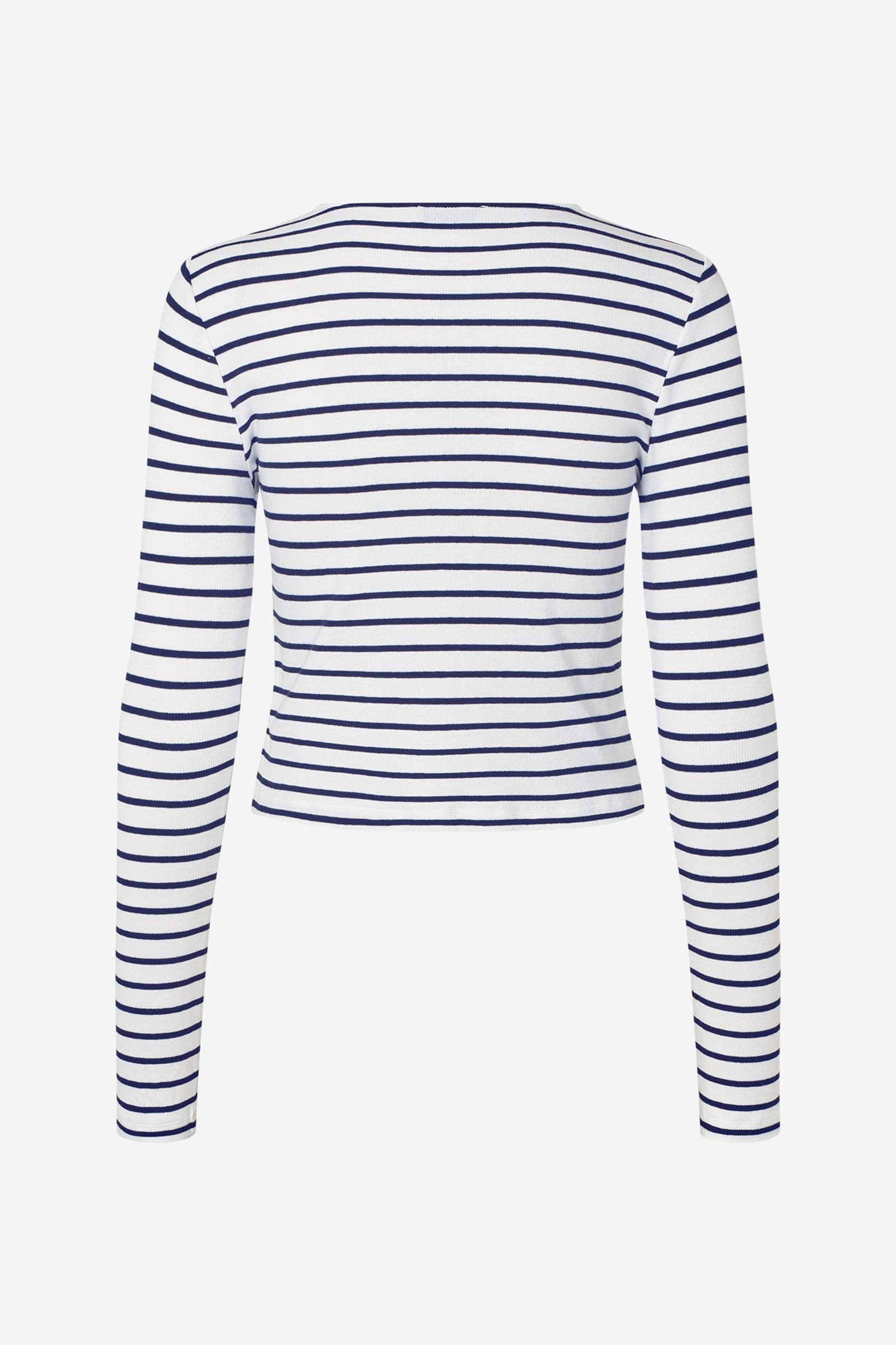 ENALLY LS O-N CARDIGAN ST 7262 Navy - White Stripe