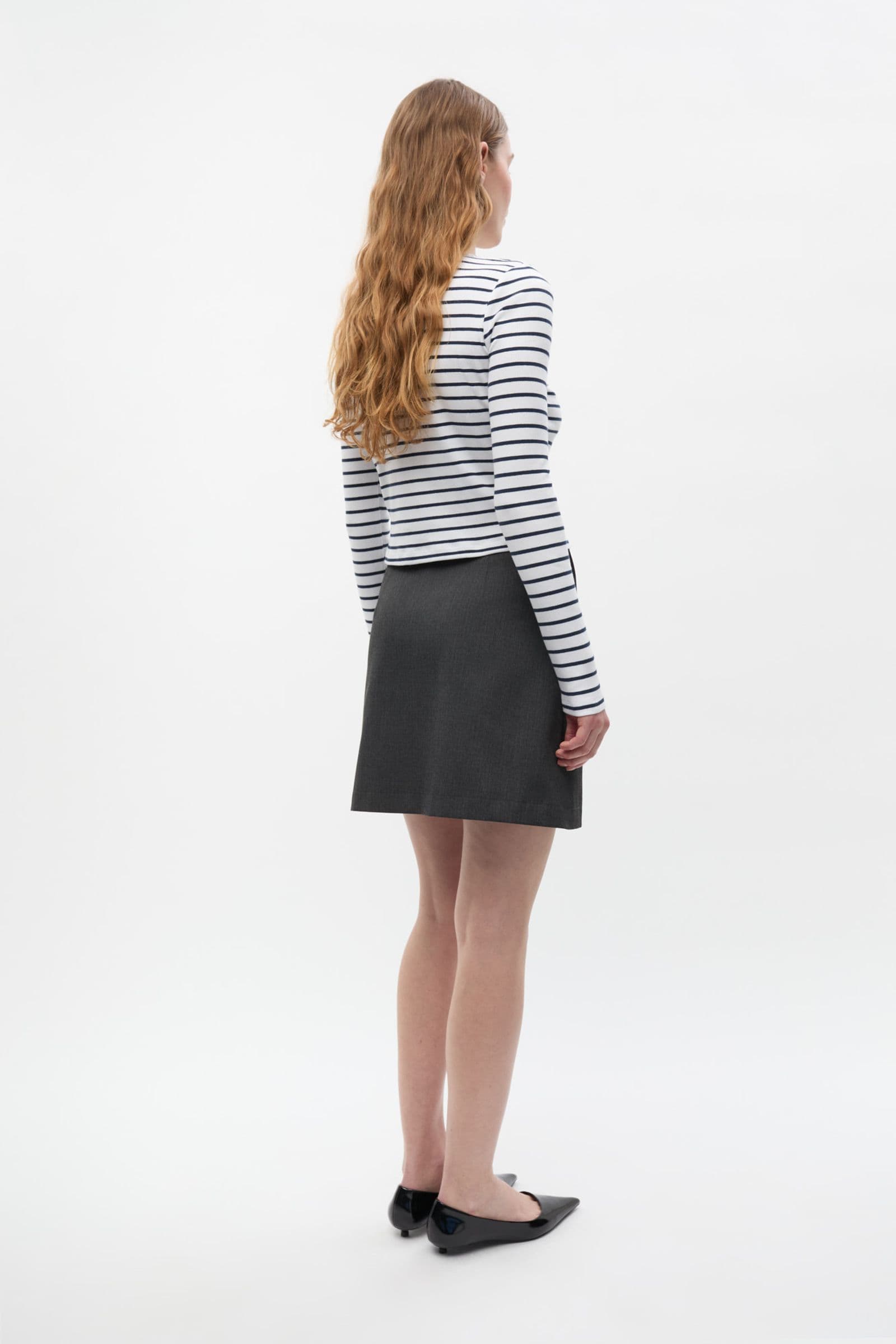 ENALLY LS O-N CARDIGAN ST 7262 Navy - White Stripe