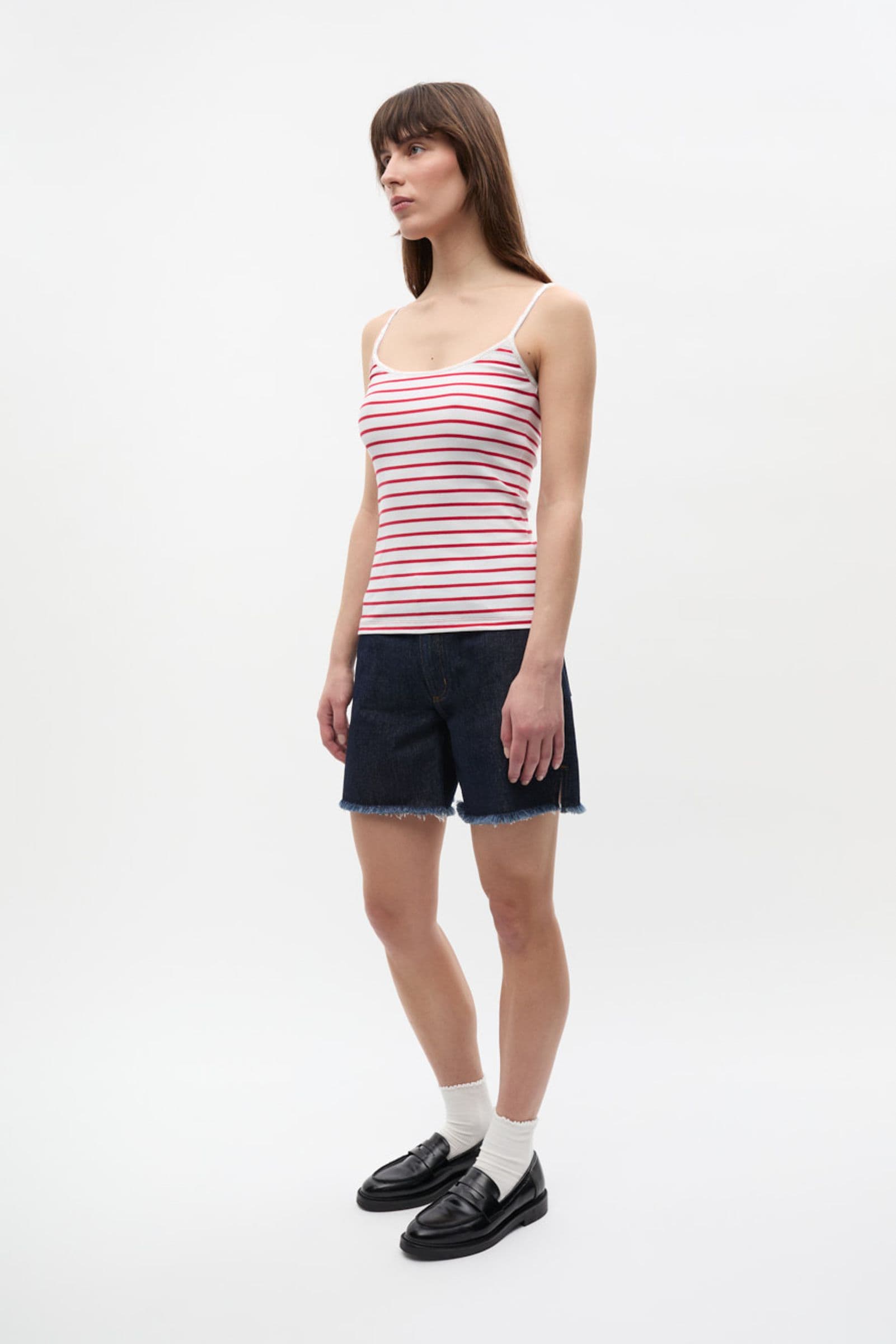 ENALLY SL TOP ST 7262 Salsa - White Stripe
