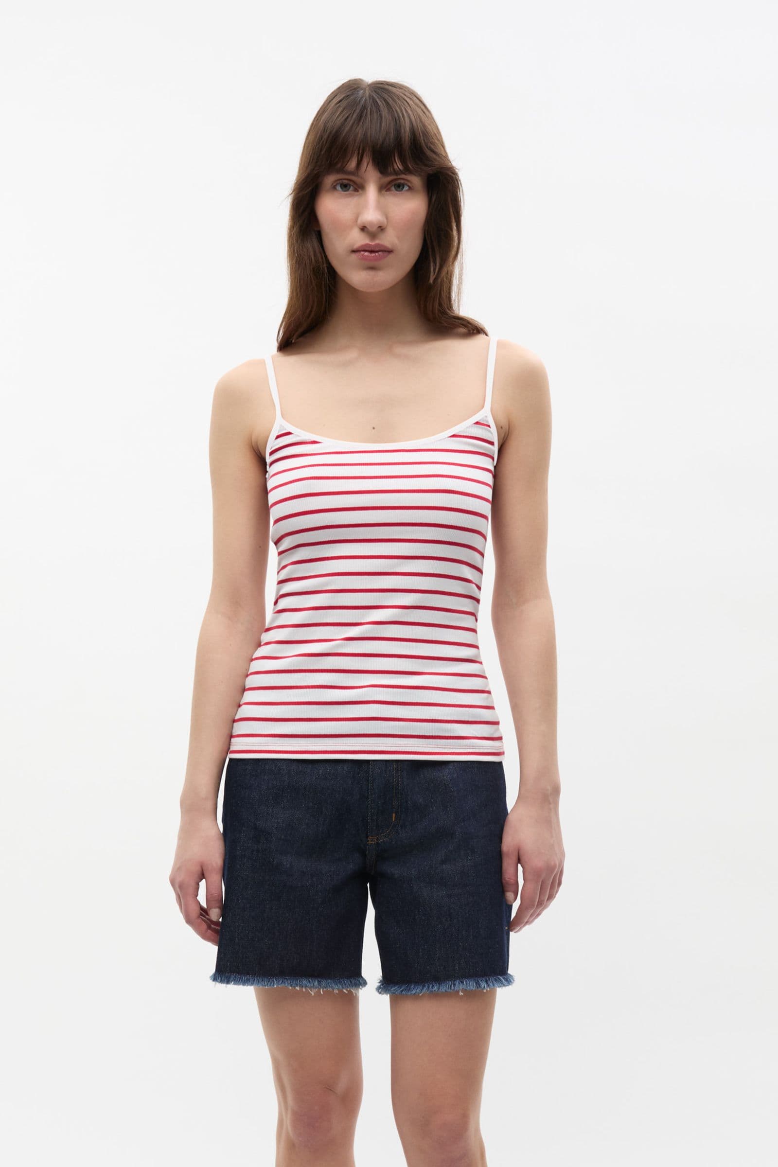 ENALLY SL TOP ST 7262 Salsa - White Stripe