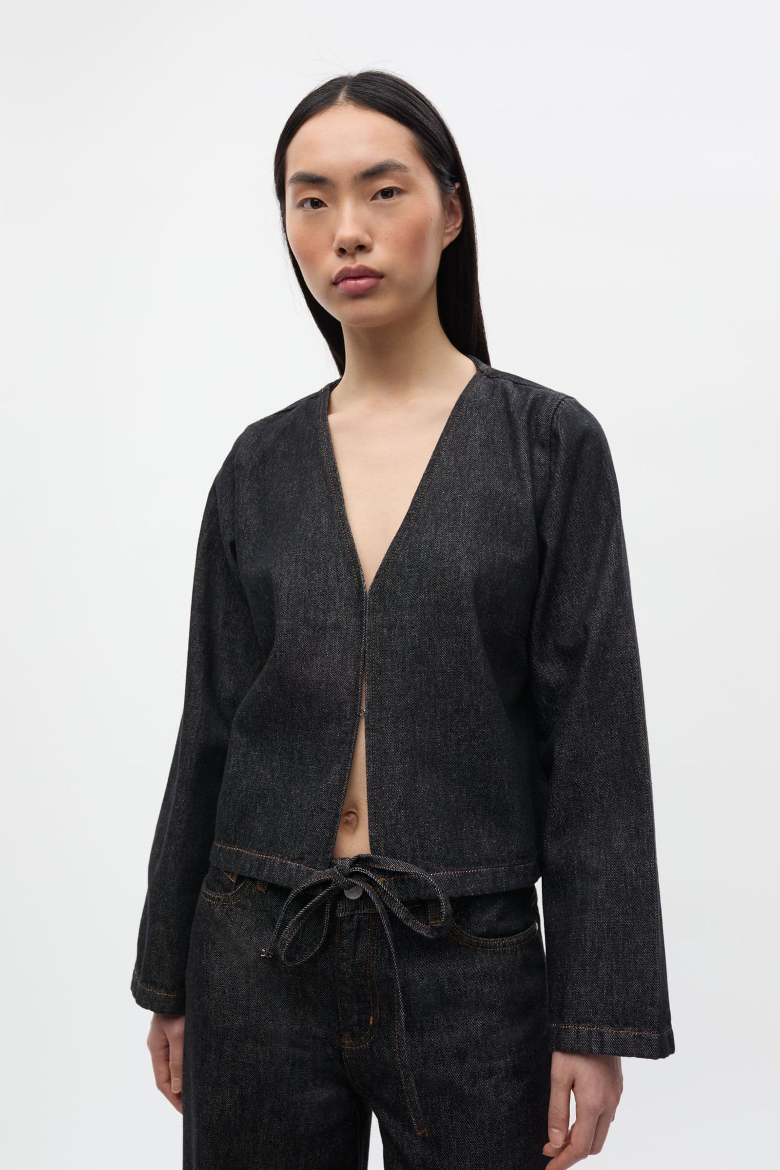 ENBROOKLYN LS TIE TOP 6856 Black Rinse