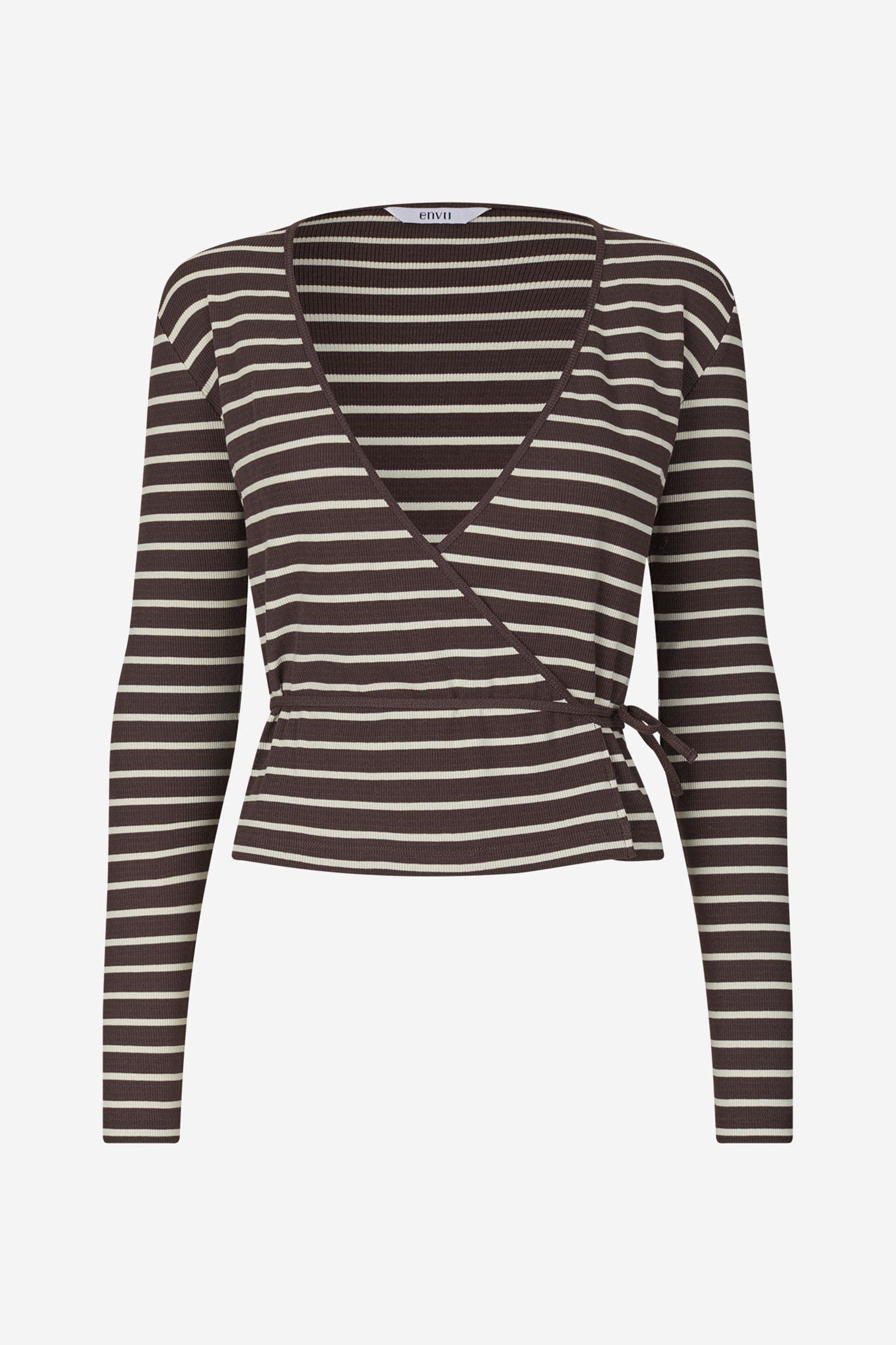 ENALLY LS V-N TEE ST 7262 Moonstruck/Chocolate