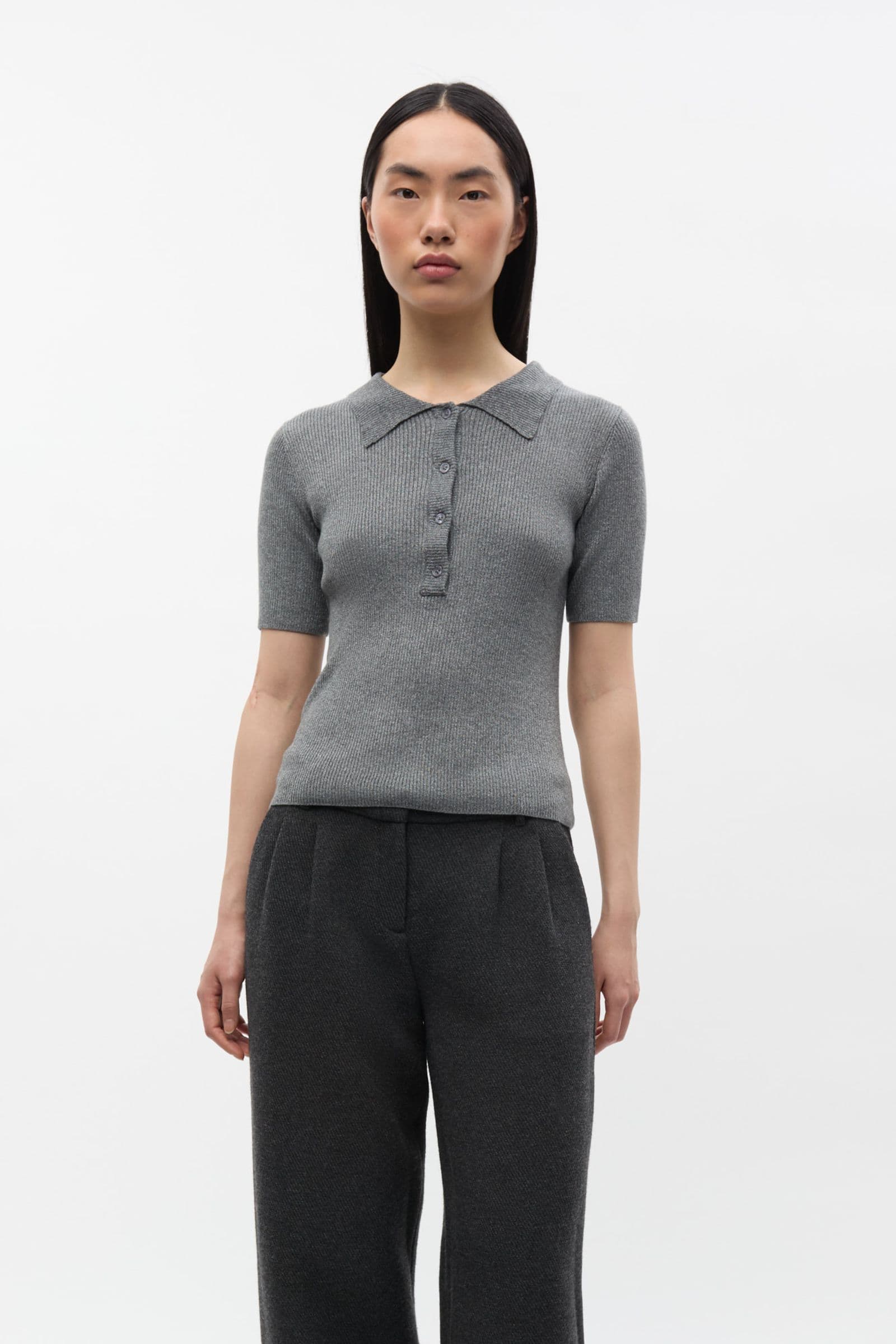 ENICY SS KNIT 7290 Asphalt Silver