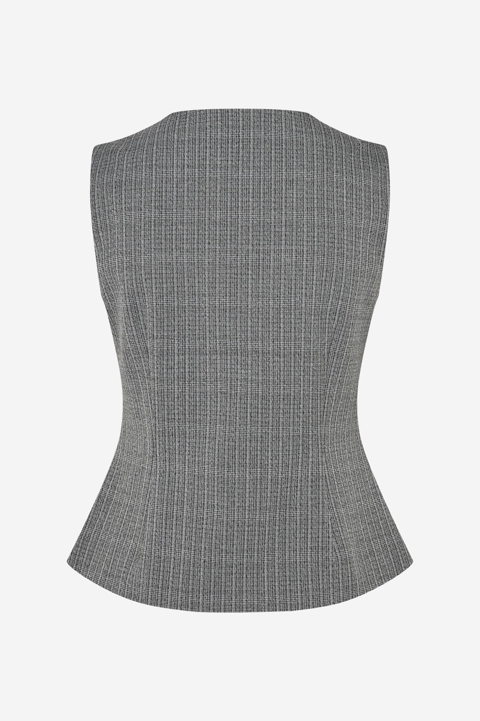 ENMATHILDE SL VEST 7333 Grey mel. pinstripe