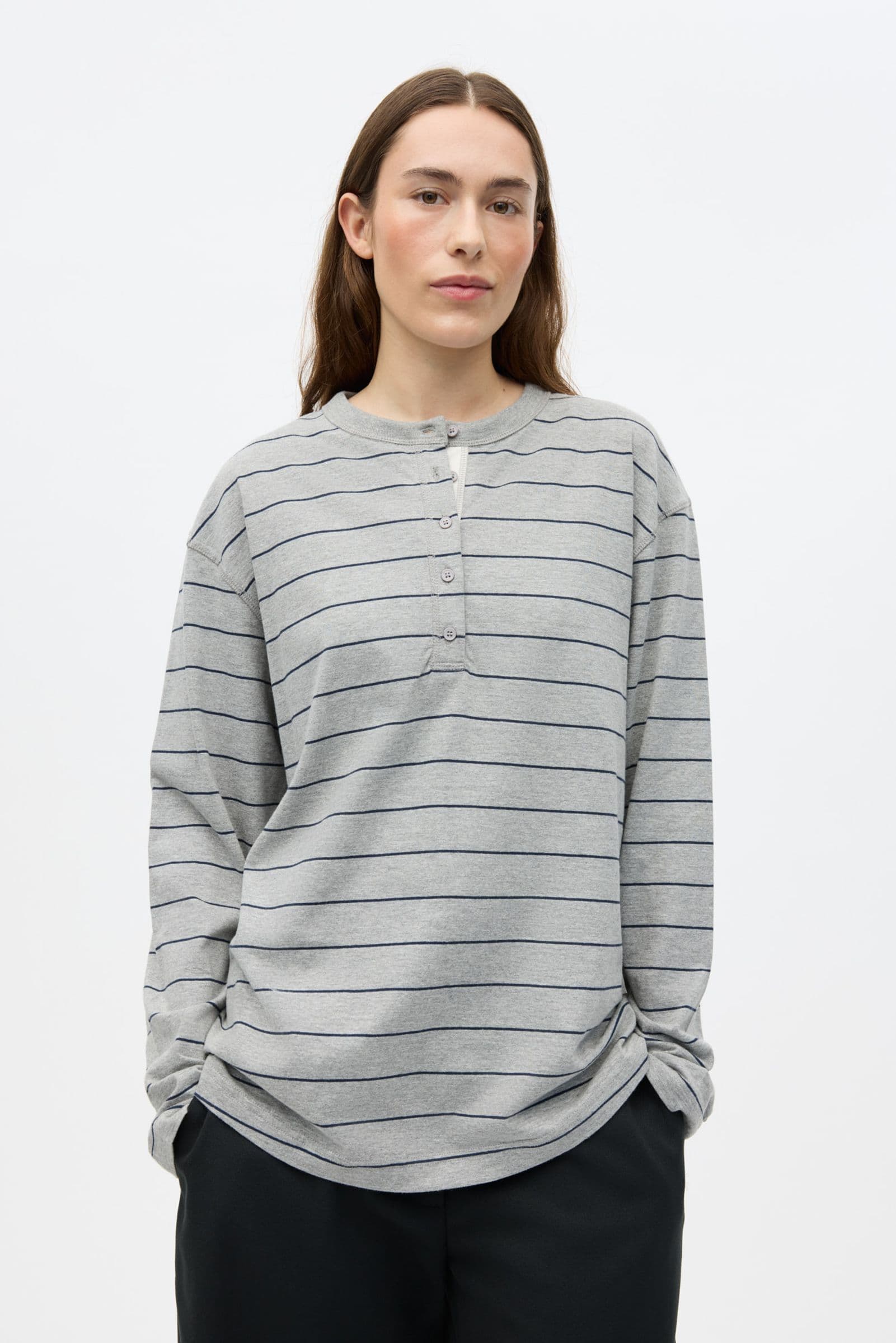 ENKULLA LS O-N TEE ST 5310 Grey/Navy ST