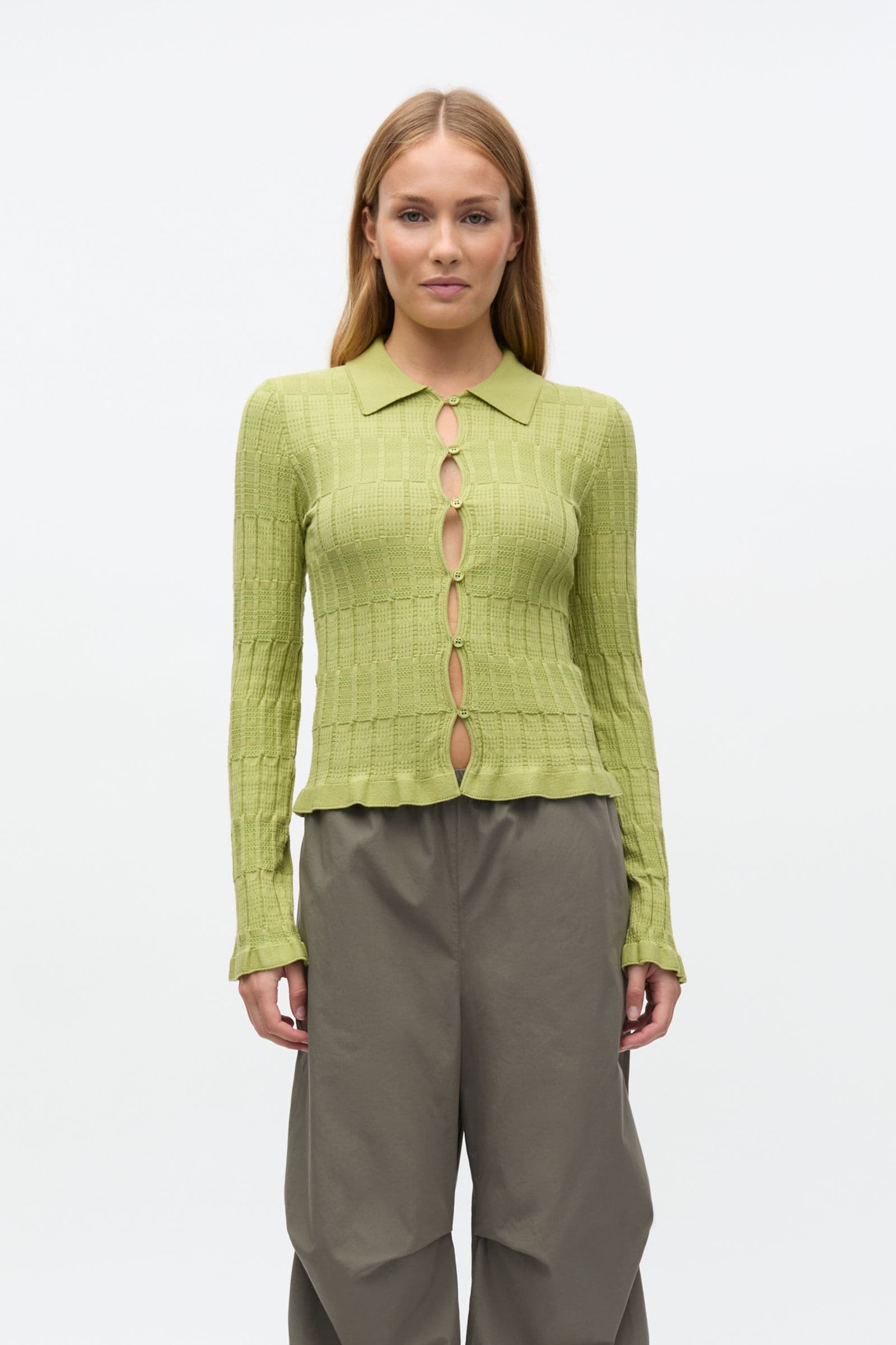 ENYELIA LS CARDIGAN 7377 Fern