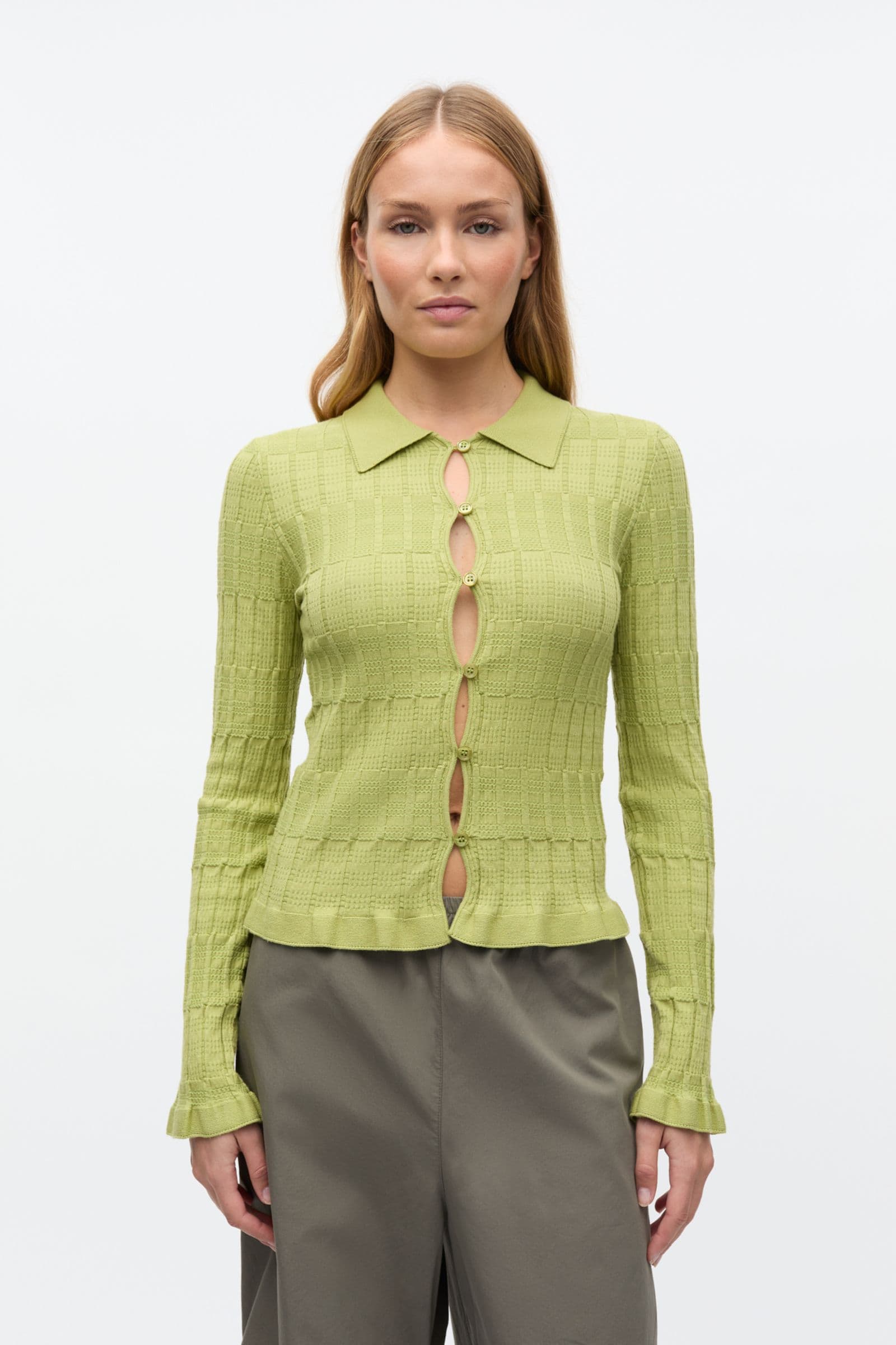 ENYELIA LS CARDIGAN 7377 Fern