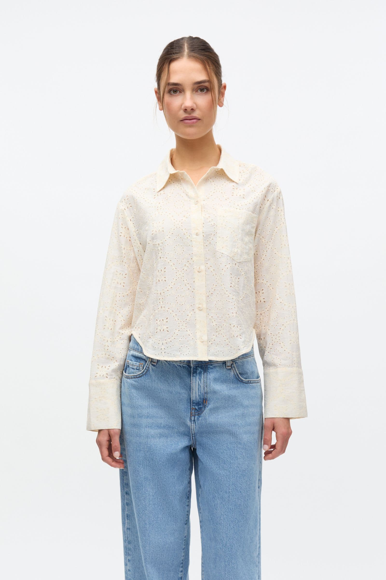 ENWEB LS SHORT SHIRT EMB 7415 Gardenia