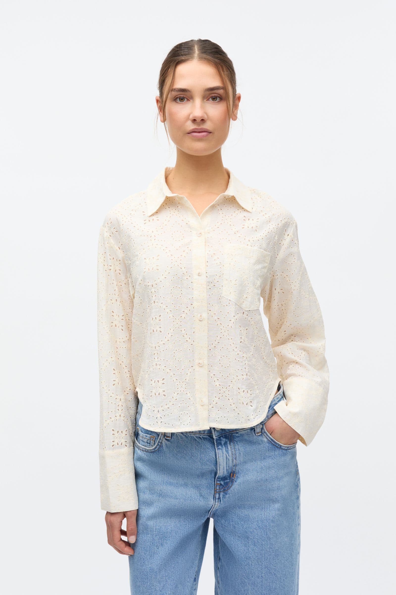 ENWEB LS SHORT SHIRT EMB 7415 Gardenia