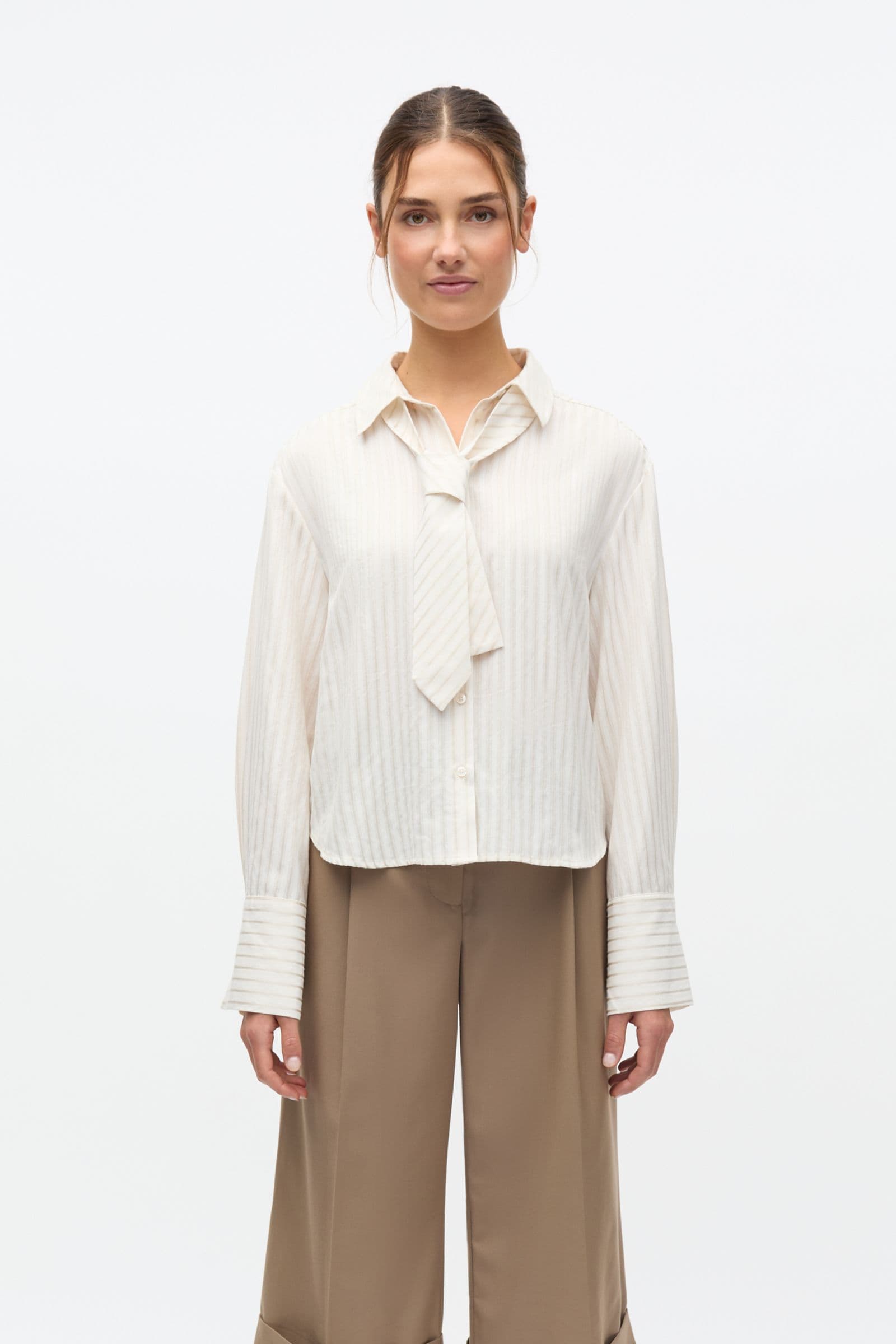 ENWEB LS SHORT SHIRT TIE 7416 Nature Stripe