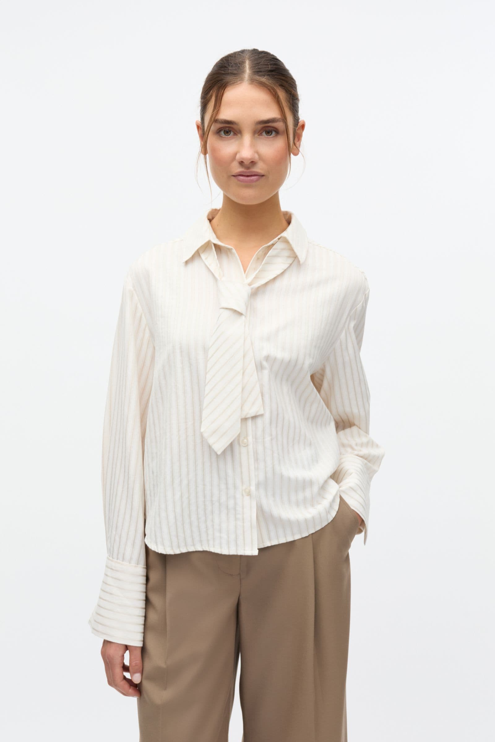 ENWEB LS SHORT SHIRT TIE 7416 Nature Stripe
