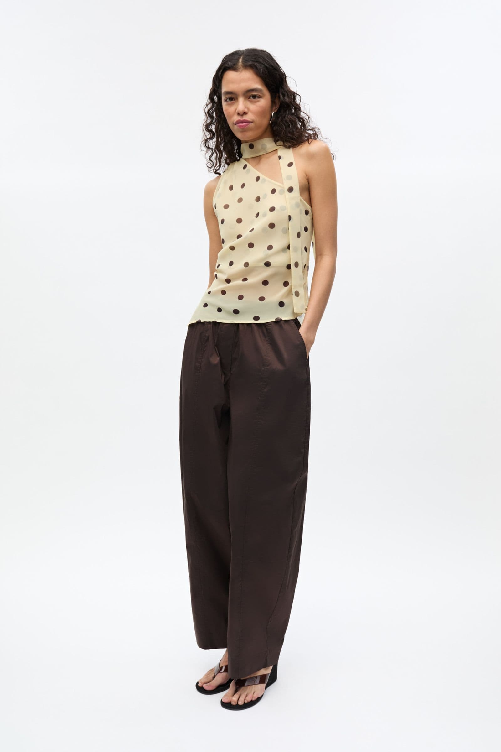 ENYARSA S TOP 7349 Pastel Yellow Polka Dot