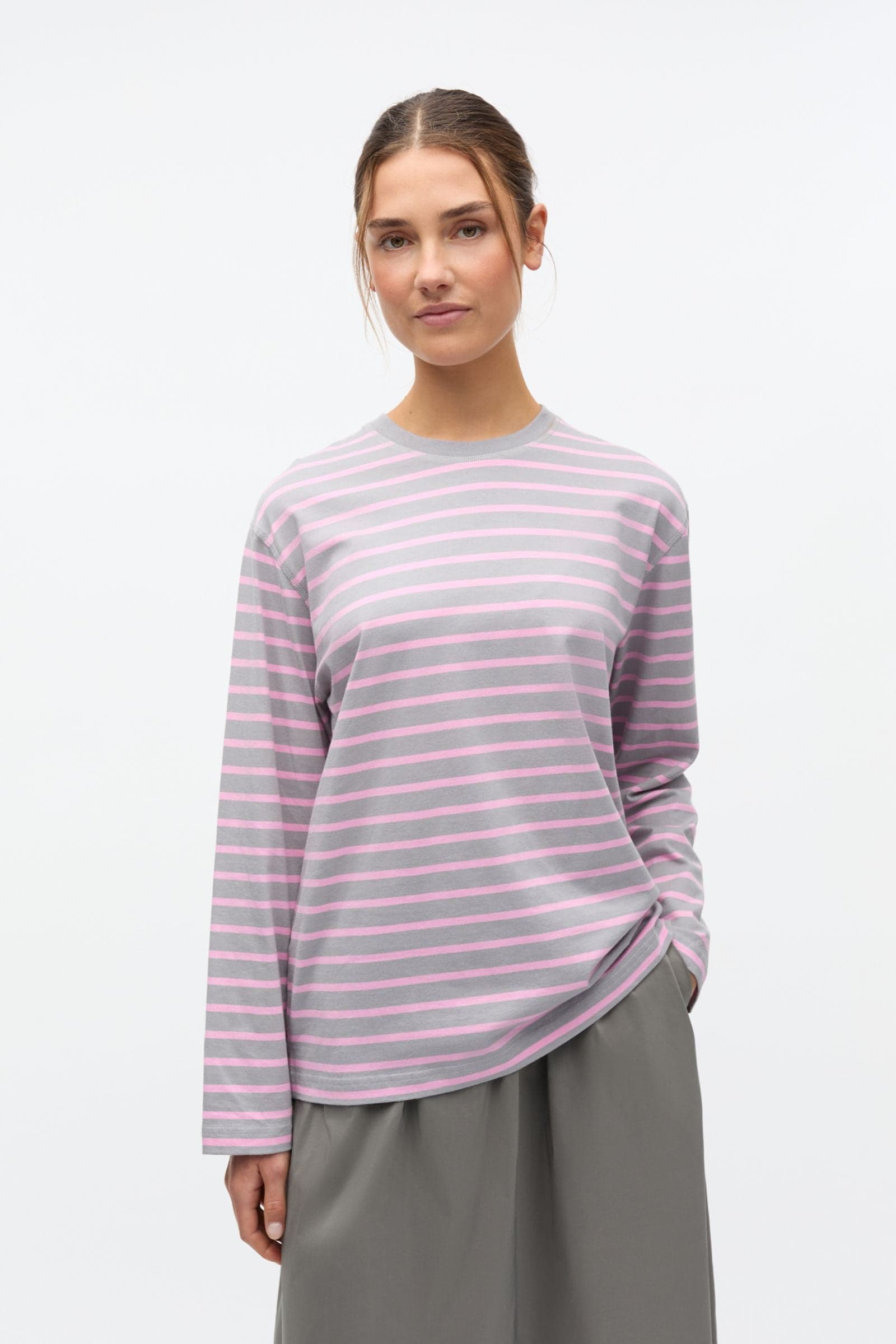 ENKULLA LS STRIPE 5310 Bonbon Gray Stripe