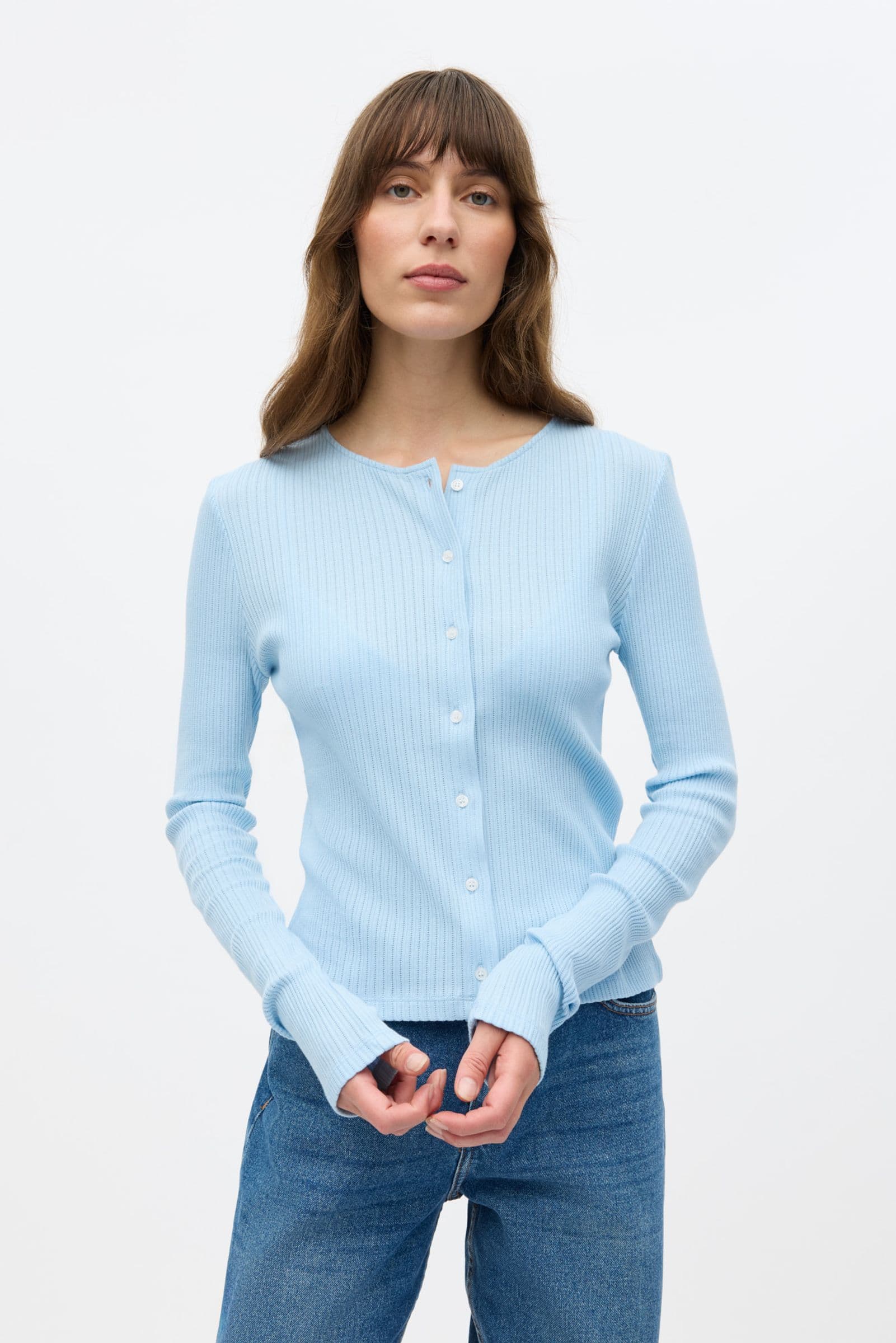 ENVOLVI LS LONG CARDIGAN 7275 Powder Blue