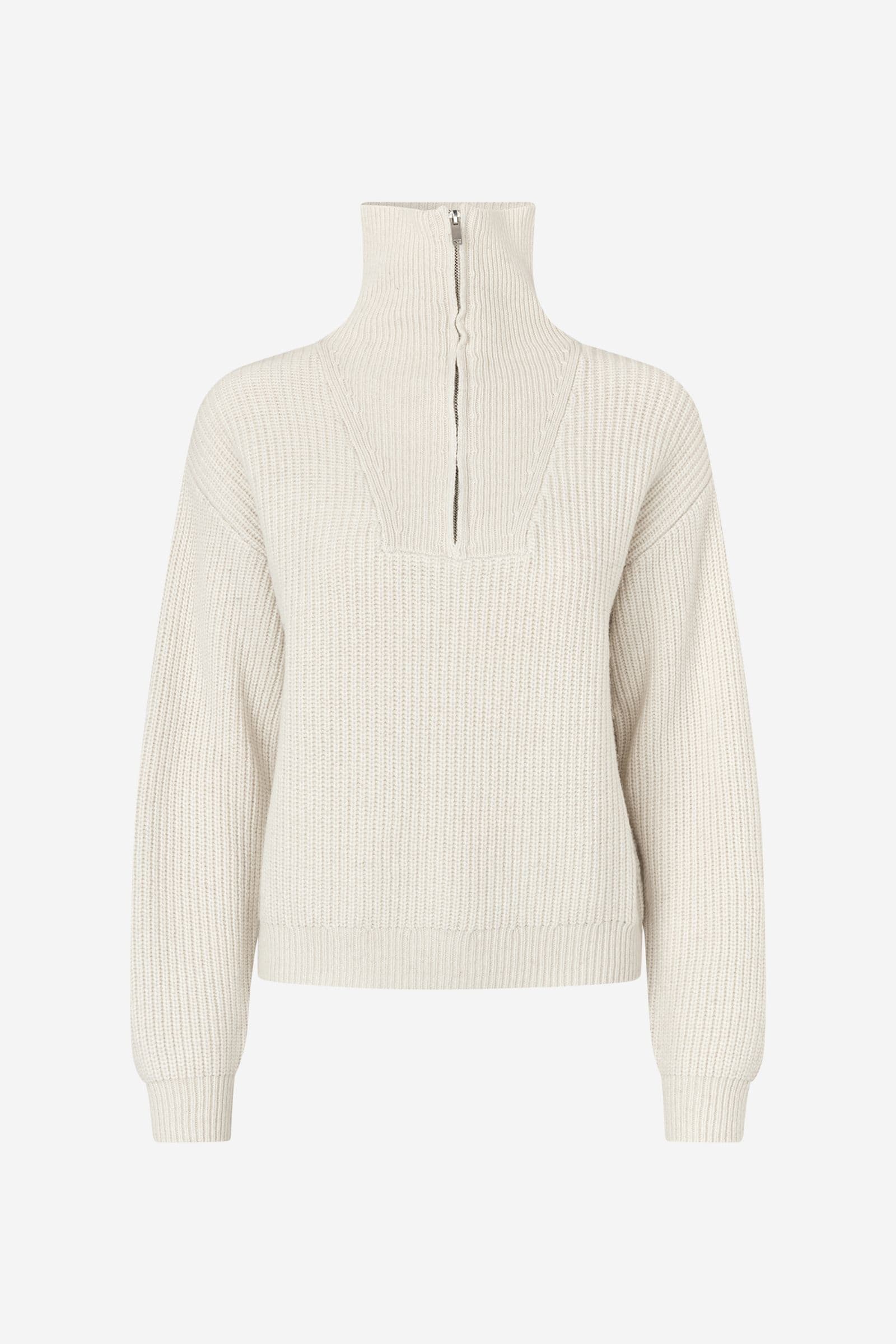 ENWASHINGTON LS HALF ZIP KNIT 7284 GARDENIA MEL