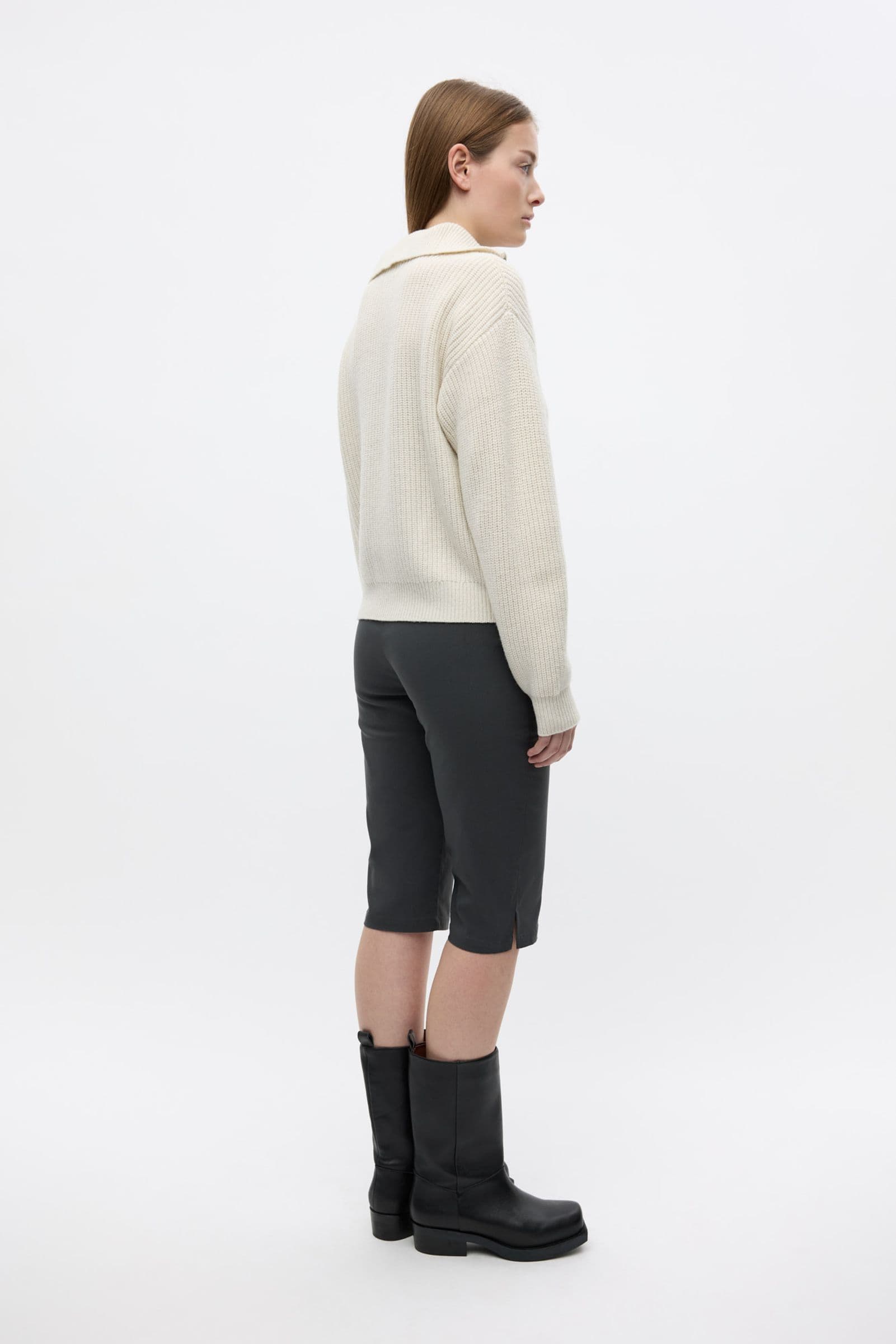 ENWASHINGTON LS HALF ZIP KNIT 7284 GARDENIA MEL